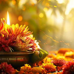 Sita Navami with flowers and diyas, symbolizing devotion and rituals on April 25.