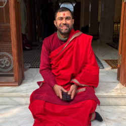 Shatachandi Mahayagna being performed with sacred fire, Vedic chants, and ritual offerings, symbolizing divine guidance and spiritual grace.