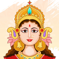 Maa Kushmanda with a radiant face and divine ornaments, symbolizing creation and energy during Chaitra Navratri