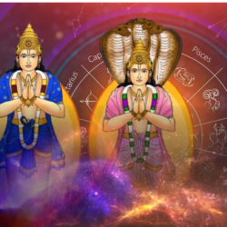 Astrological illustration showing Rahu planet influence and its impact during Rahu Mahadasha period