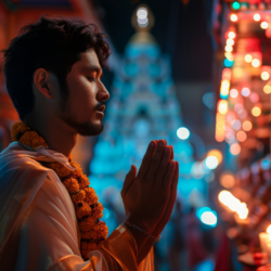 Chaturmas 2026 featuring traditional Hindu rituals, prayer items, lamps, and spiritual symbols representing fasting and sacred observances.