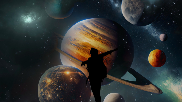Navagraha illustration showing the nine planets in Vedic astrology and their influence on human life, personality, career, relationships, and destiny.